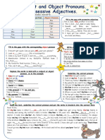 Subject and Object Pronouns. Possessive Adjectives.: Jhoseph Santiago Mendez Mora8°b