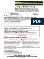 English Paraphrasing and Summarising