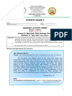 Science Grade 4: Learning Activity Sheet Lesson 3: Materials That Undergo Decay Activity 1: "