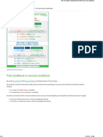 First and Second Conditionals - Grammar Chart