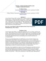 An Analysis of Activity-Based Costing (Abc) Porject Implmentations H. Michael Chung