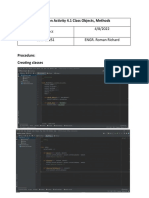 4/8/2022 BSCPE12S1 ENGR. Roman Richard: Hands On Activity 4.1 Class Objects, Methods