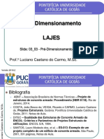 Pré-Dimensionamento - Lajes