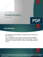 Greek Mathematics: Richell Sanipa