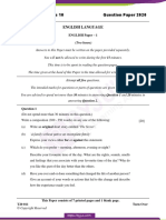 ICSE Class 10 English Language Question Paper 2020