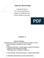 Diagnostic Bacteriology: Assistant Professor Dr. Isam Yousif Mansoor College of Health Sciences Hawler Medical University