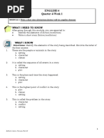 English 4 Quarter 4-Week 1: What I Need To Know