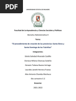 Procedimiento de Creación de Las Provincias Santa Elena y Santo Domingo