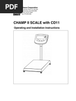 Champ Ii Scale With Cd11: Operating and Installation Instructions