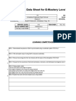 Input Data Sheet For E-Mastery Level of The Learning Competencies