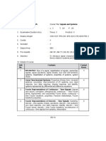 EE305 - Signals and Systems Syllabus