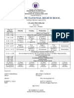 Guadalupe National High School: Class Program