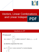 Vectors, Linear Combinations and Linear Independence