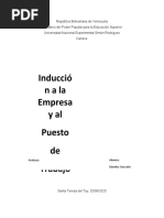 Induccion A La Empresa y Puesto de Trabajo