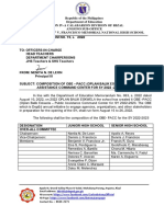 School Memorandum No. 19, S. 2022 OPLAN BALIK-ESKWELA