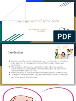 Management of New Born: Presented By: Riya Patel Shukal M.SC (OBGYN)