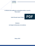 AV Relatório de Estágio - A Influência Das Audiências No Jornalismo Online, o Caso Do Observador