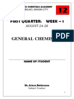 First Quarter: Week - 1: General Chemistry