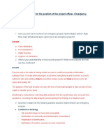 Written Test Questions For The Position of The Project Officer-Emergency Program Time - 2 Hours