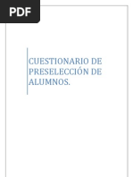 Cuestionario de Preselección de Alumnos para Un Curso Afd