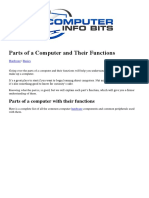 Parts of A Computer With Their Functions