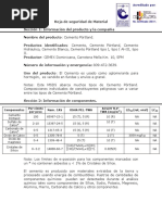 MSDS Cemento