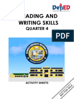 Reading and Writing Skills: Quarter 4