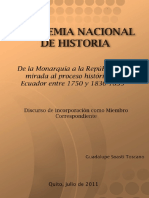 Discurso Incorporación Ala Academia Nacional de HIstoria Ecuador