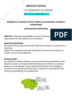 Práctica # 2.2 Efecto Tyndall en Soluciones, Coloides y Suspensiones