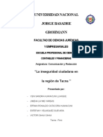 Monografia de La Inseguridad Ciudadana en Tacna