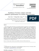 Synthesis of Tertiary Amines and Their Inhibitive Performance On Carbon Steel Corrosion