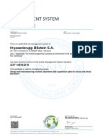 Management System Certificate: Thyssenkrupp Bilstein S.A