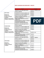 EPOS 2022-23 Admissions CALENDAR and DEADLINES