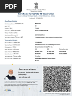 Certificate For COVID-19 Vaccination: Beneficiary Details