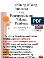 Ang Surian NG Wikang Pambansa Pagpapaunlad NG Wikang Pambansa