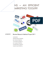 Sns - An Efficient Marketing Tool???: Business Research Methods Project 2011