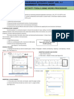 4.1 Applied Productivity Tools Using Word Processor: I. Learning Skills A. Learning Competency