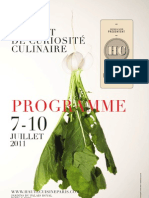 Programme Haute Cuisine Paris 2011