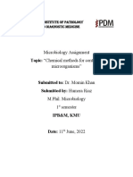 Use of Chemical Agents in Control of Microrganisms