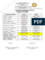 Teachers' Schedule - Brigada Pagbasa