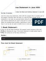 Break and Continue Statement in Java