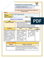 Sesion de Aprendizaje Comunicacion Miercoles 31 de Agosto