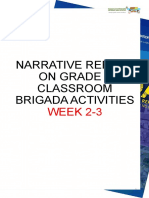 Narrative Report On Grade 7 Classroom Brigada Activities: WEEK 2-3