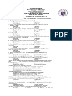 Department of Education: Summative Test in Science 10