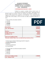 Adamson University Intermediate Accounting 1 Property, Plant, & Equipment Quiz - Answer Key