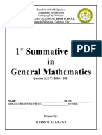 1st Summative Test in General Mathematics