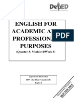 English For Academic and Professional Purposes: (Quarter 3-Module 8/week 8)