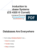 Introduction To Database Systems (CS 4320 at Cornell) : Immanuel Trummer