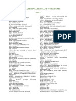 Medical Abbreviations and Acronyms