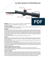 Instruction For Vector Optics Sentinel-X 10-40x56 Riflescope